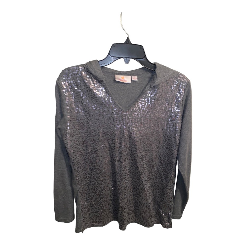 Quacker Factory Sequin Embellished Front Pullover… - image 1
